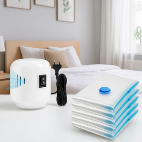 Kit Compressão a Vácuo ZeroAir – Bomba Elétrica + 5 Sacos 50x60