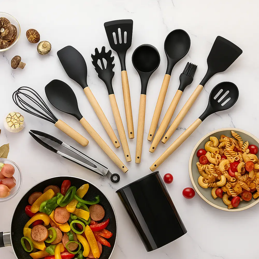 Kit Cozinha Fácil – Jogo de Cozinha com 12 Peças de Silicone