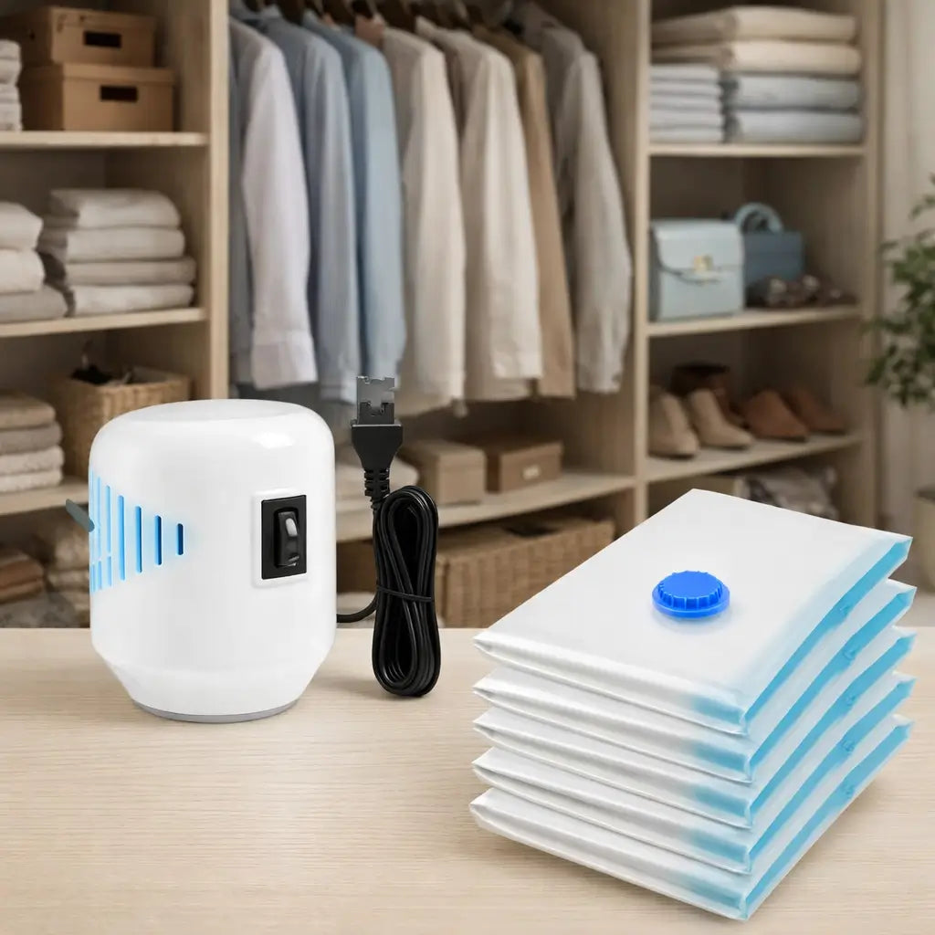 Kit Compressão a Vácuo ZeroAir – Bomba Elétrica + 5 Sacos 50x60