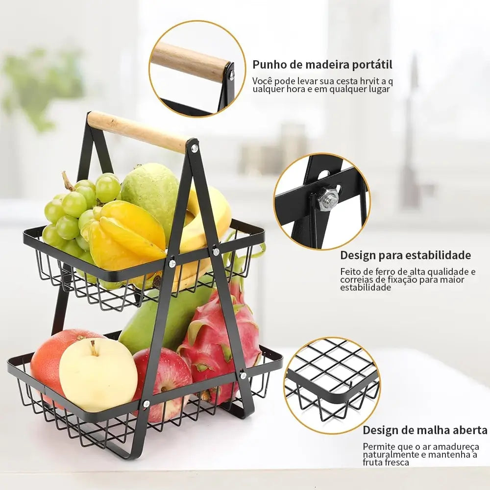 Fruteira de Mesa VivaBem – 2 ou 3 Andares